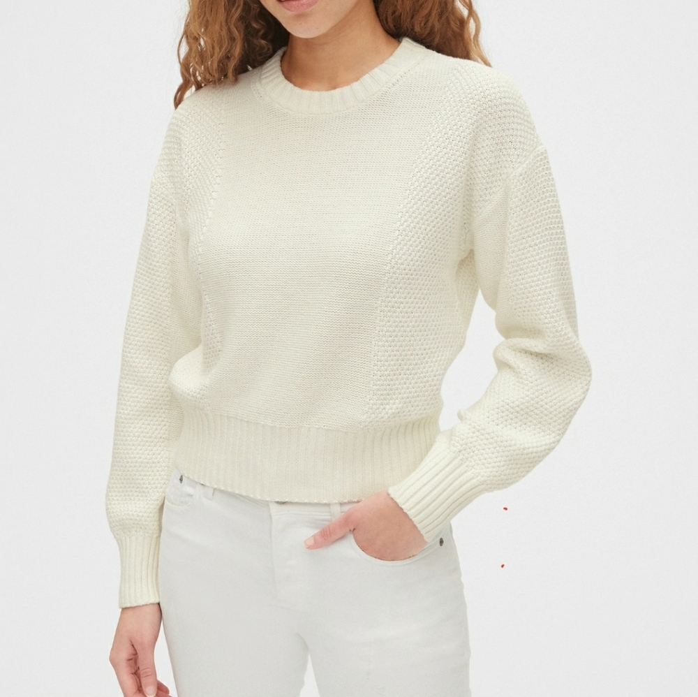 Mix-Stitch Crewneck Sweater